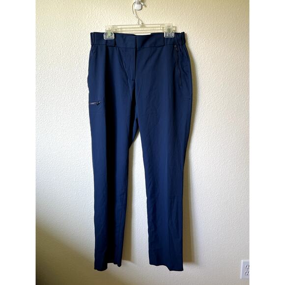 NWT ICO Navy Flat Front Pants Size 12 Business Casual Trousers Inseam 32 - Picture 1 of 7